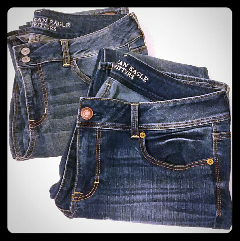 2 Pairs of American Eagle Jeans Both Size 14 Long